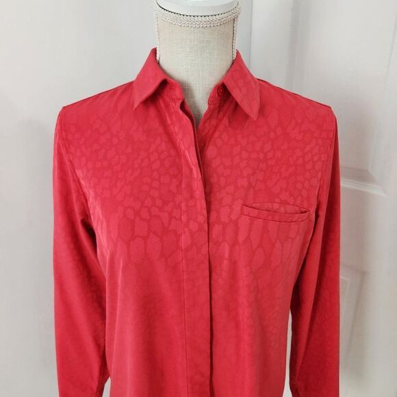 Athleta Urbanite Top Womens XS Red Leopard Vented Commuter Wicking UPF Cooling - Picture 2 of 16